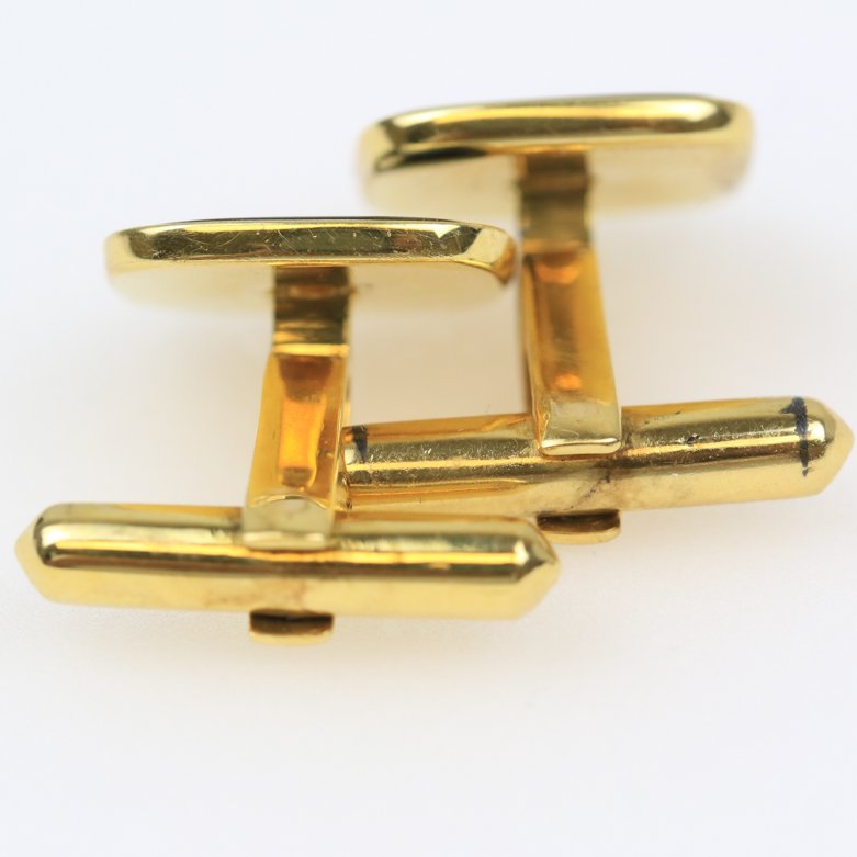 18K Yellow Gold, Diamond, and Onyx Cufflinks