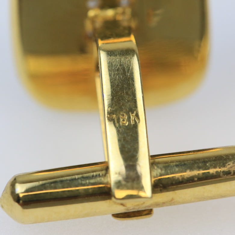 18K Yellow Gold, Diamond, and Onyx Cufflinks