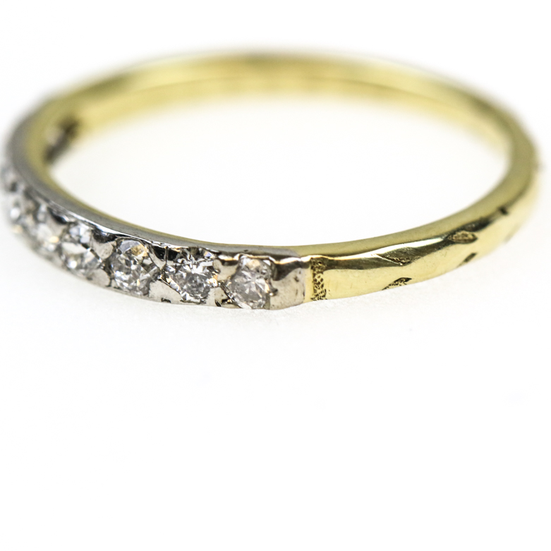 Edwardian Revival 18K Two-Tone Gold and Old European Cut Diamond Band