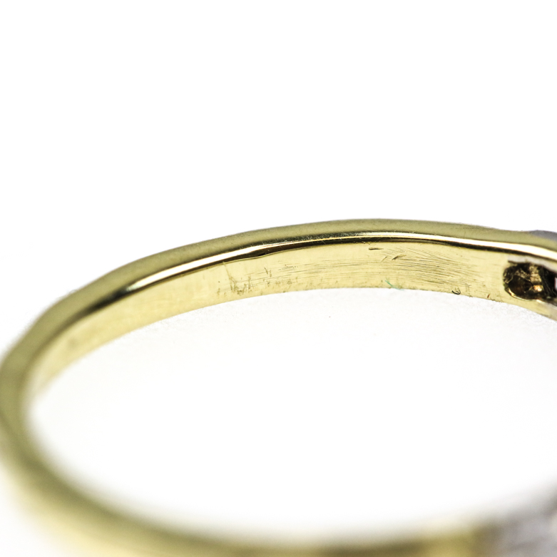 Edwardian Revival 18K Two-Tone Gold and Old European Cut Diamond Band