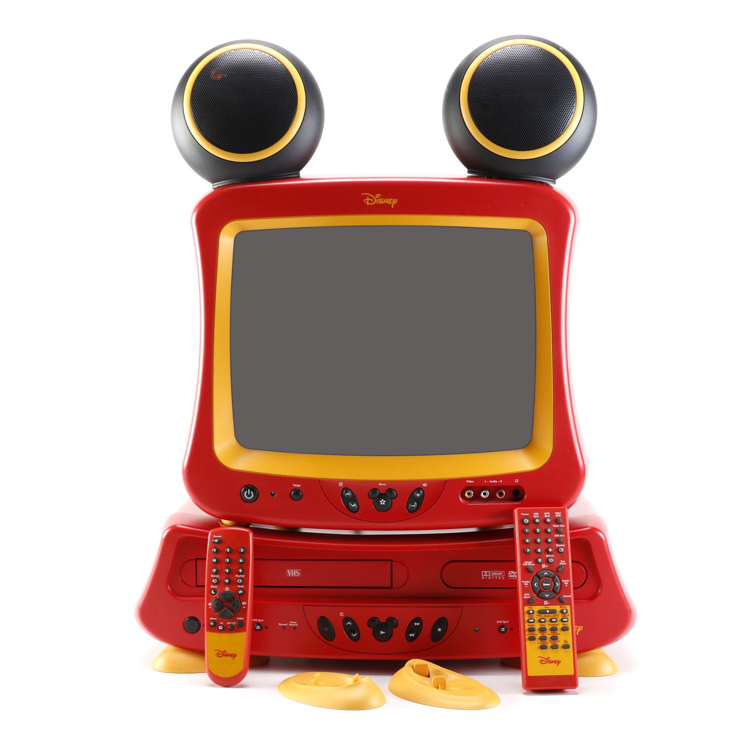 Disney Mickey Mouse Theme Television and Matching VHS/DVD Player
