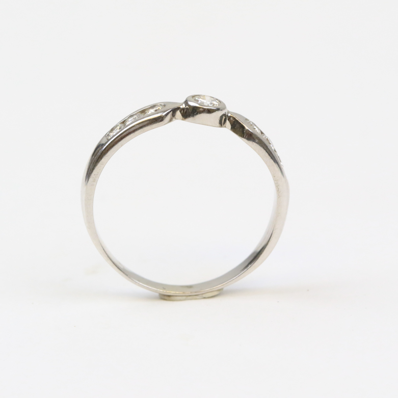 14K White Gold and Diamond Band