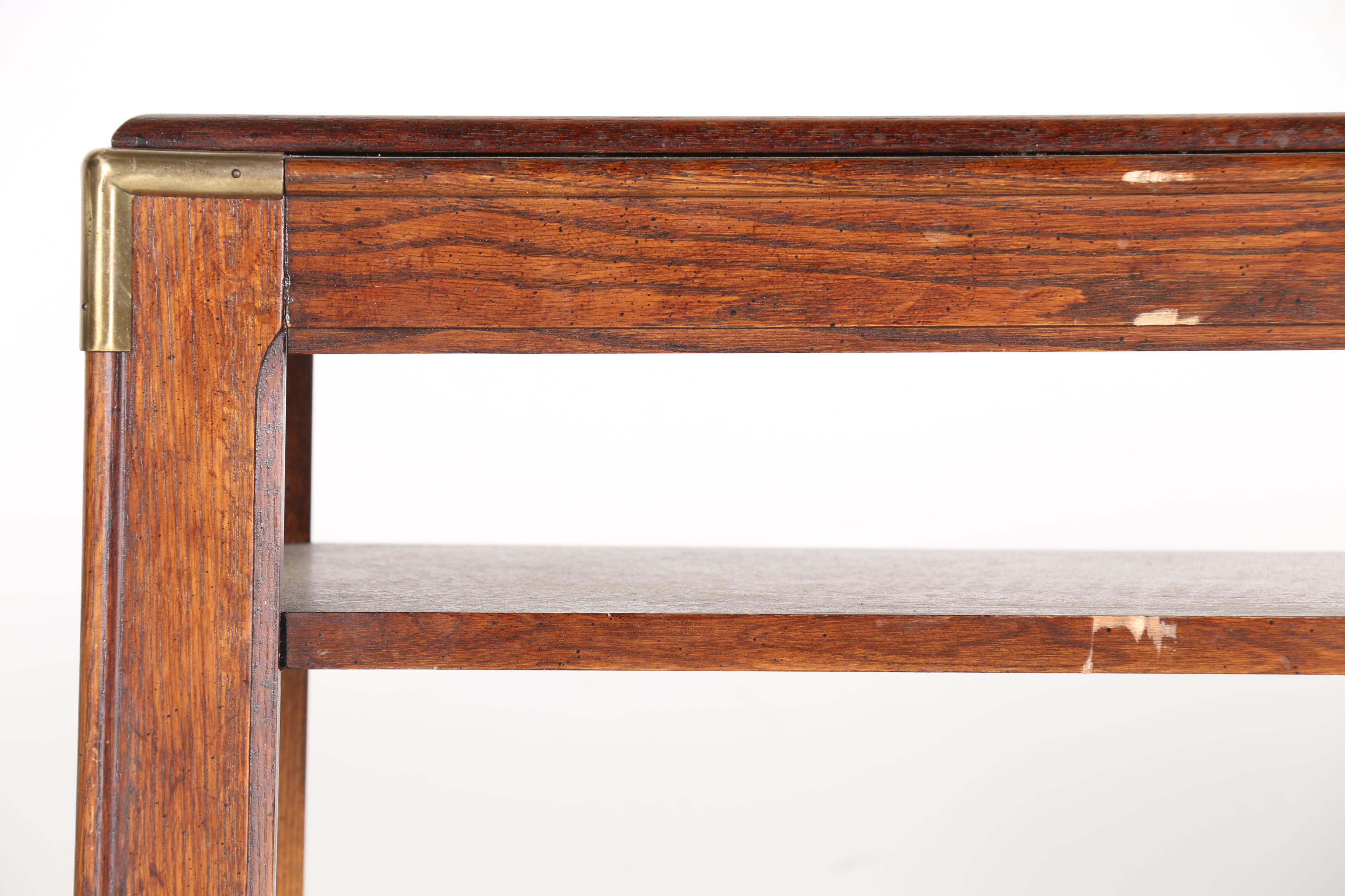 Vintage Glass Top Console Table