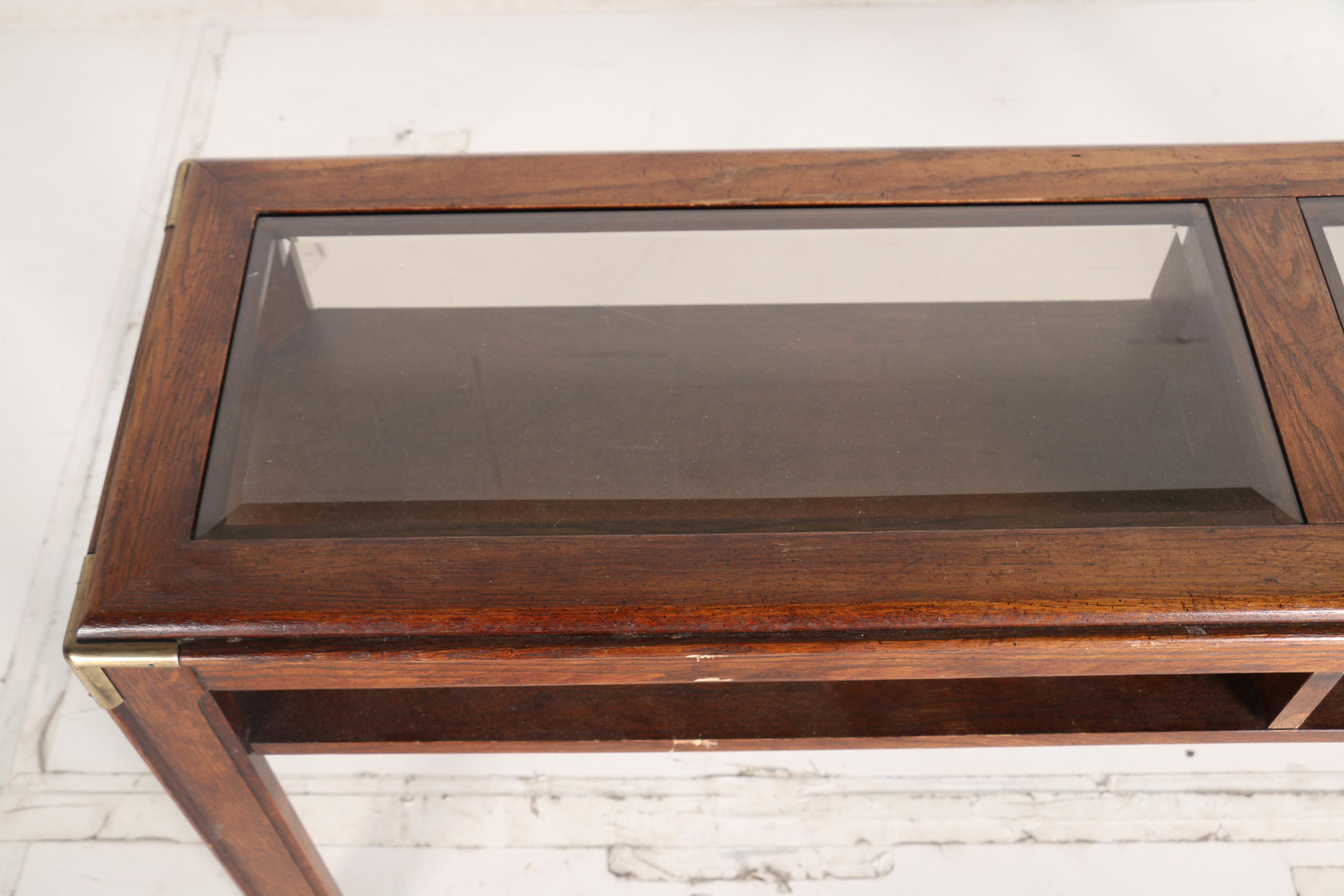 Vintage Glass Top Console Table