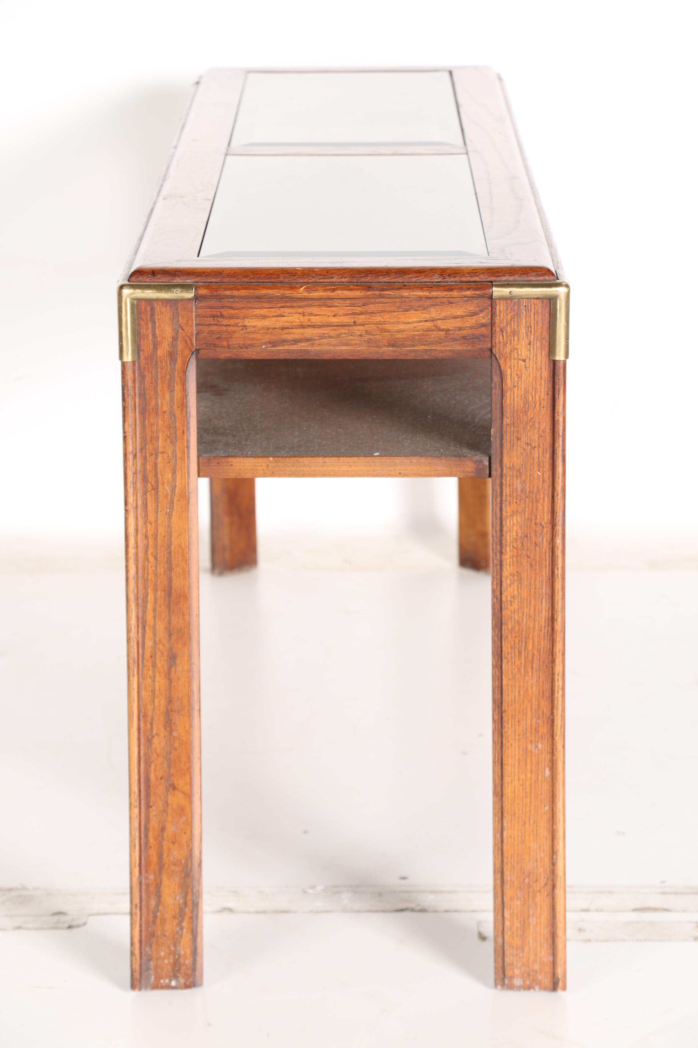 Vintage Glass Top Console Table