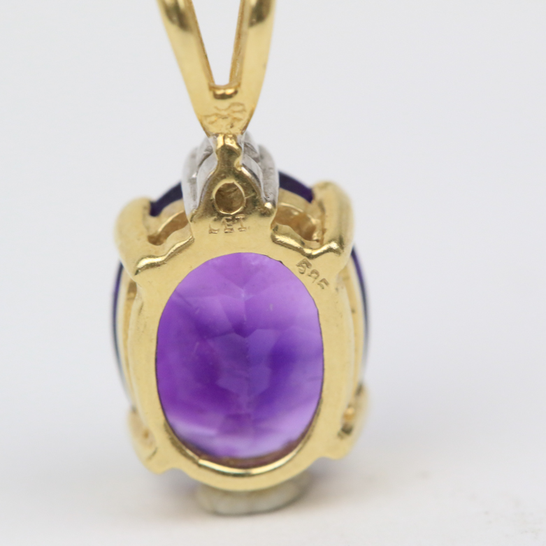 Three 14K Yellow Gold, Diamond, and Gemstone Pendants