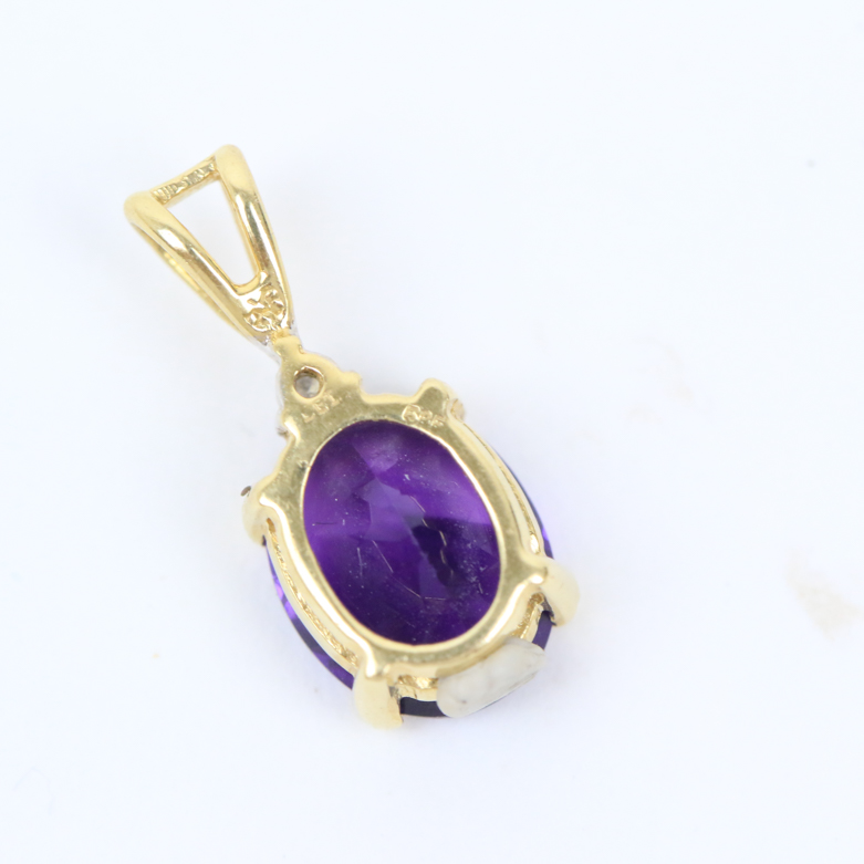 Three 14K Yellow Gold, Diamond, and Gemstone Pendants