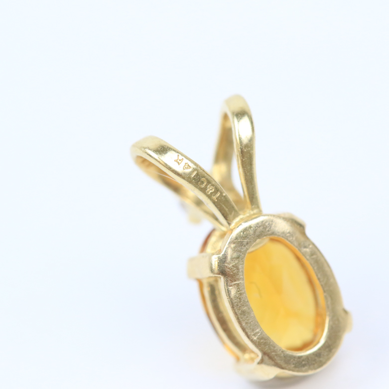 Three 14K Yellow Gold, Diamond, and Gemstone Pendants