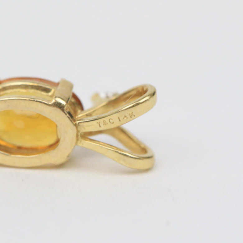 Three 14K Yellow Gold, Diamond, and Gemstone Pendants