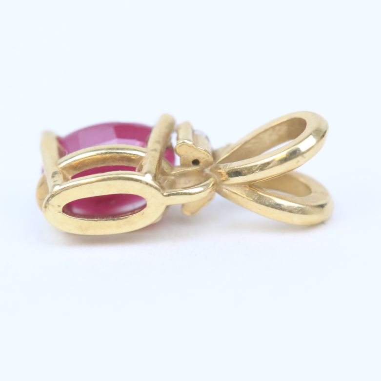 Three 14K Yellow Gold, Diamond, and Gemstone Pendants