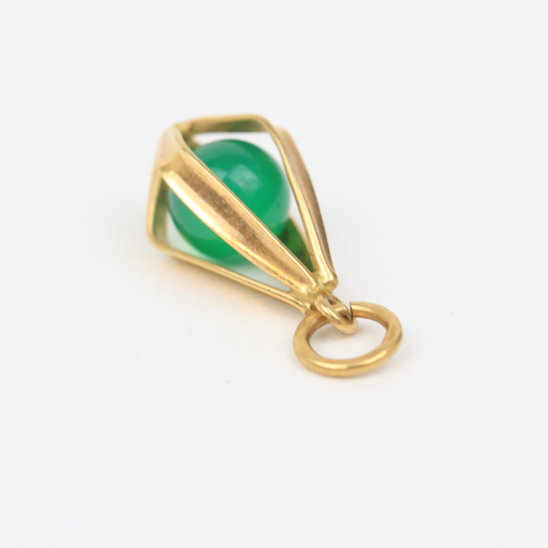 14K and 18K Yellow Gold Pendant Pair With Gemstones