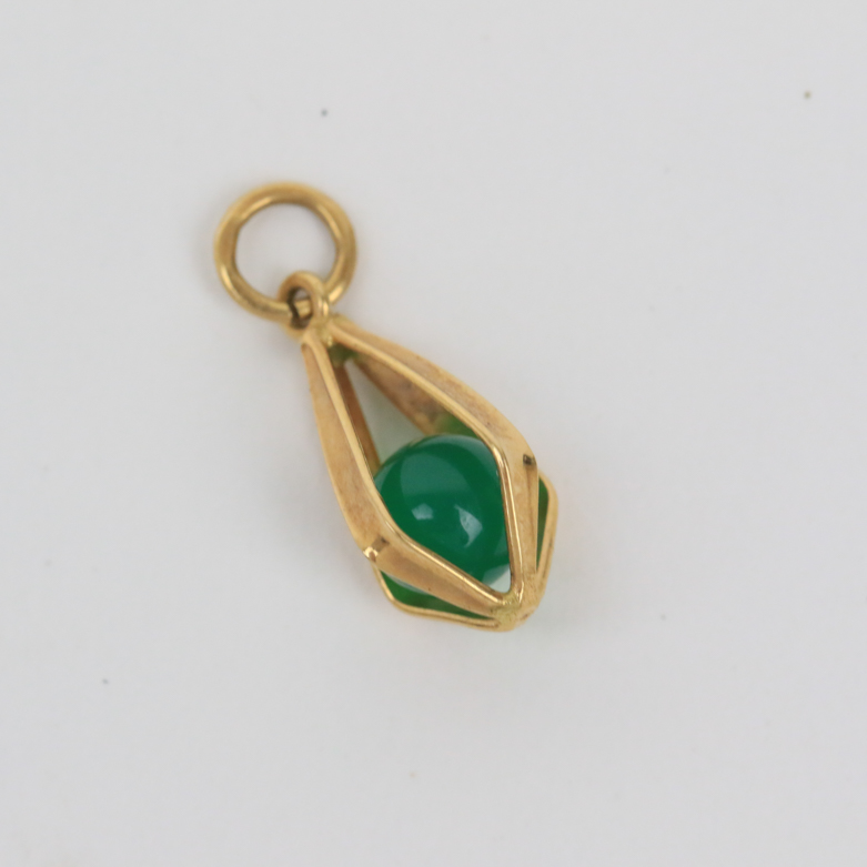 14K and 18K Yellow Gold Pendant Pair With Gemstones