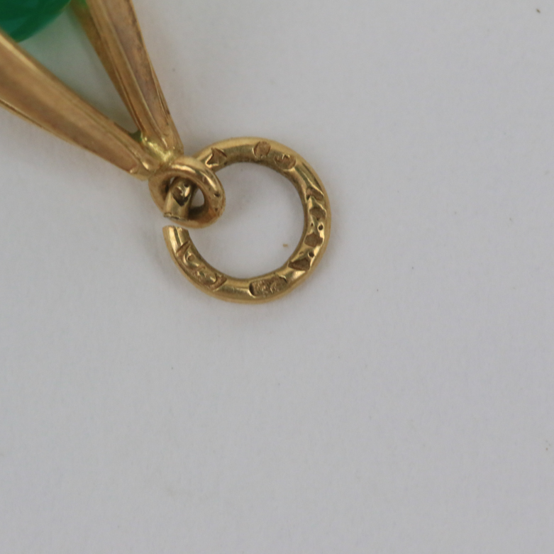 14K and 18K Yellow Gold Pendant Pair With Gemstones