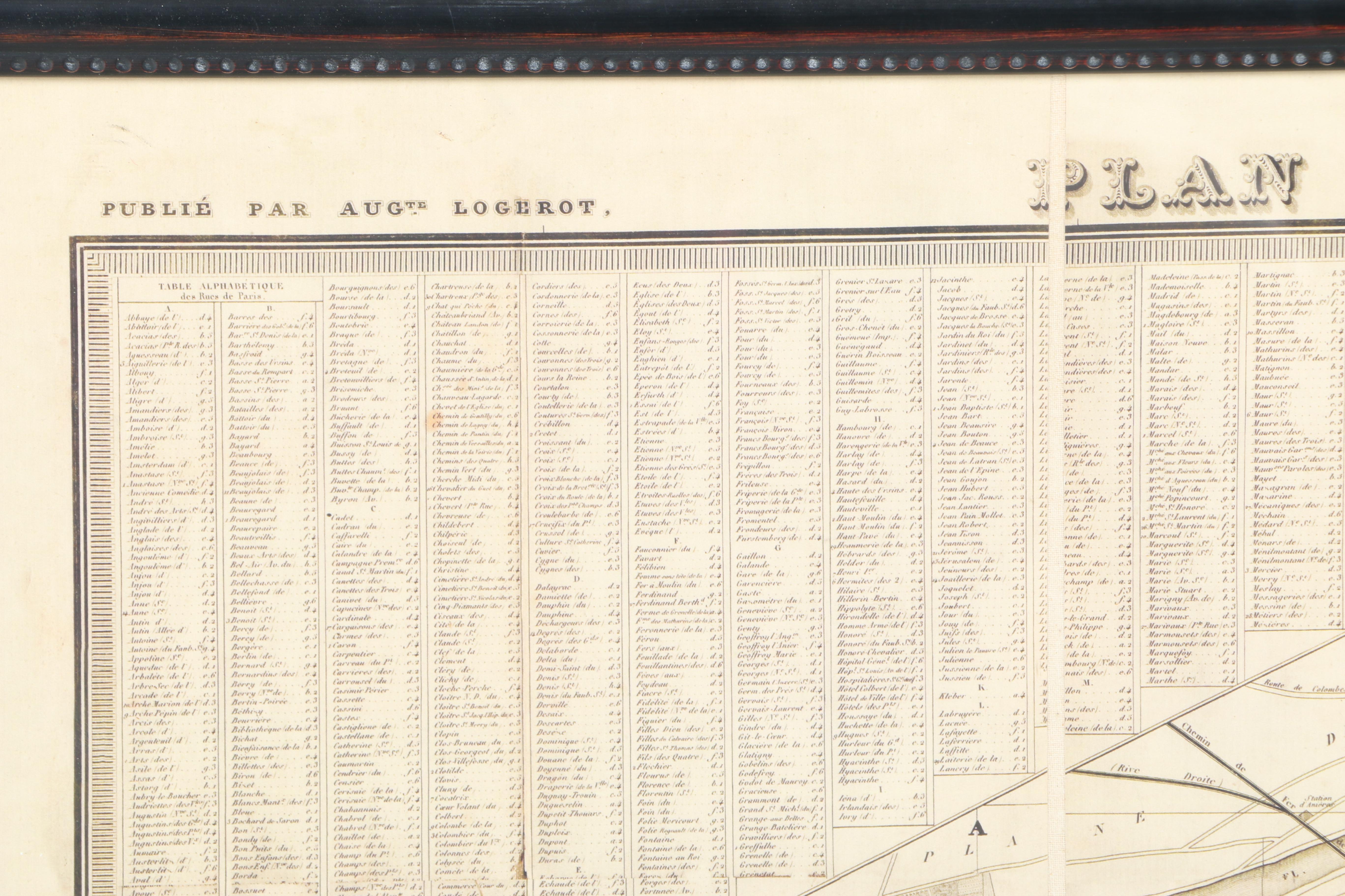 Framed Map "Plan of Paris and Its Fortifications"