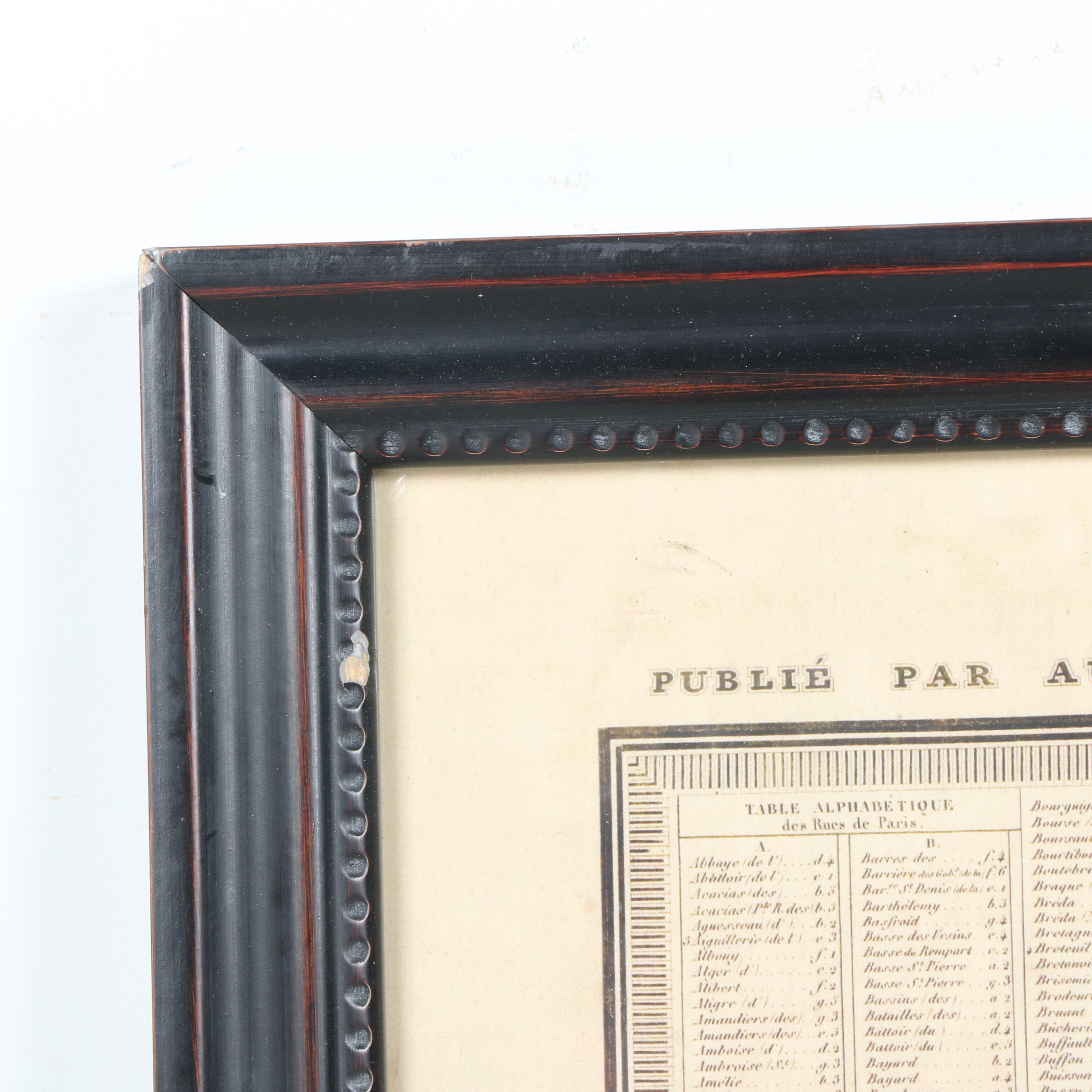 Framed Map "Plan of Paris and Its Fortifications"