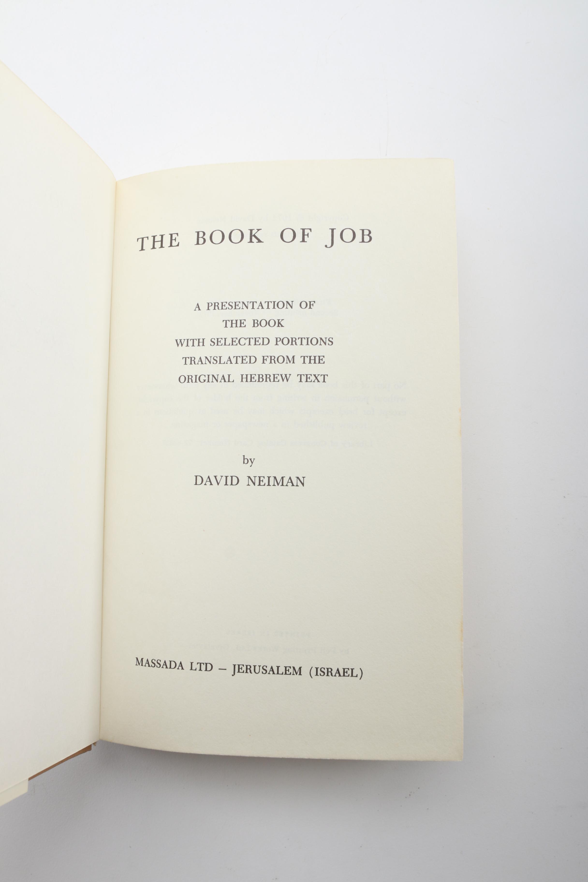 1972 Signed David Neiman "The Book of Job"