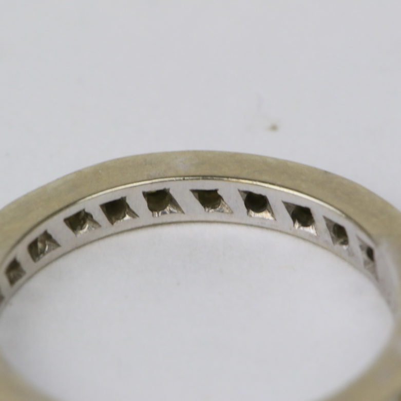 14K White Gold and Yellow Diamond Eternity Ring