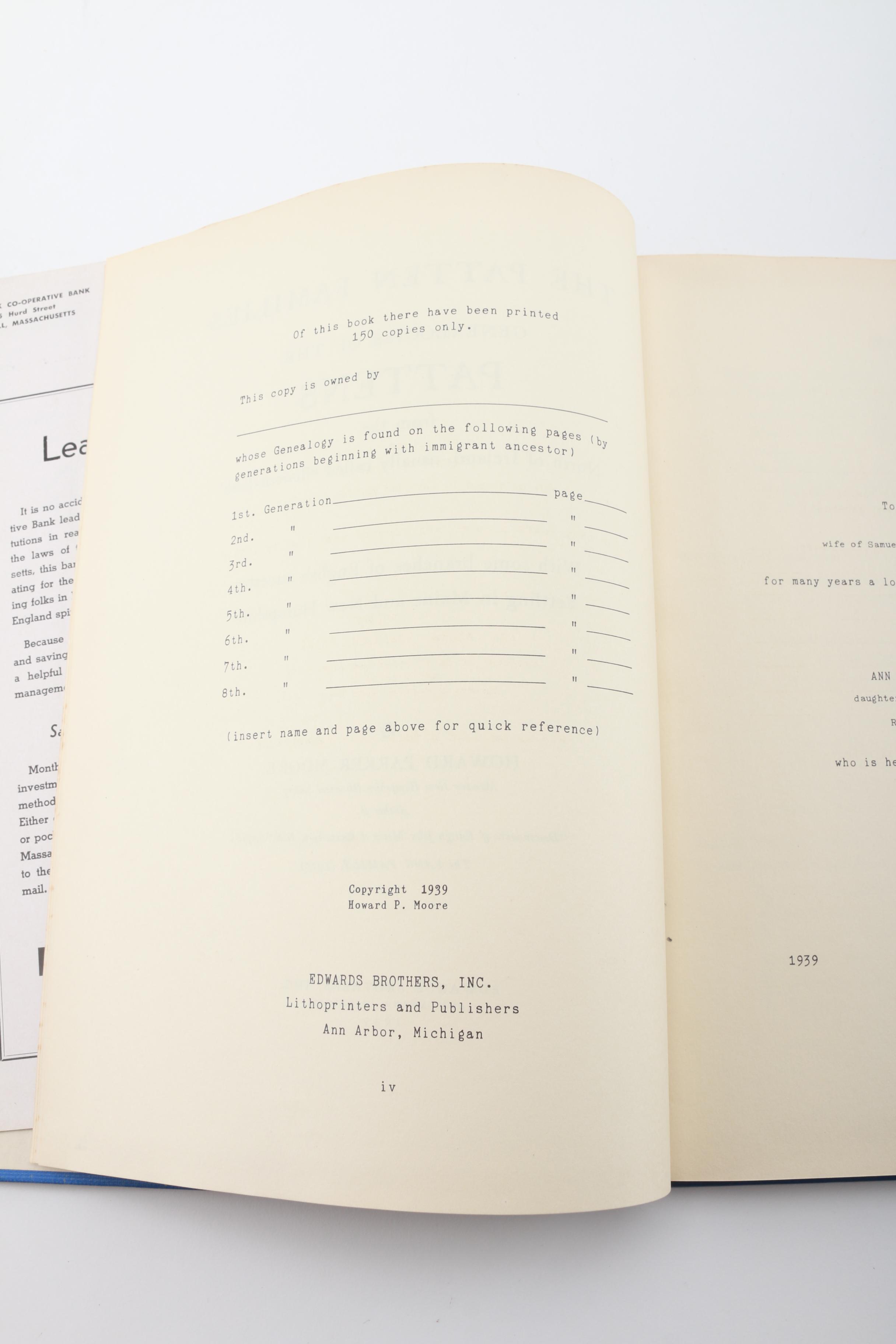 1939 " The Patten Families" by Howard Parker Moore