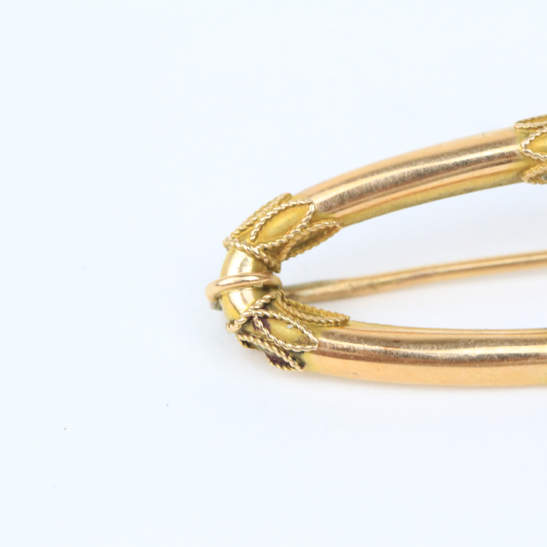 14K Yellow Gold Etruscan Revival Brooch