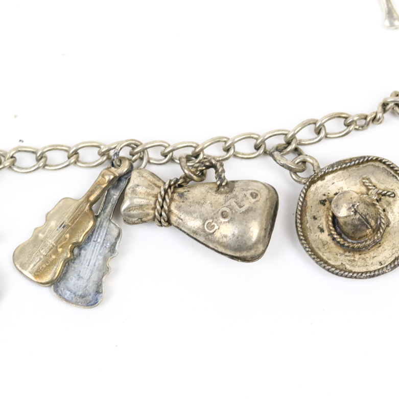 Collection of Sterling Silver Charm Bracelets