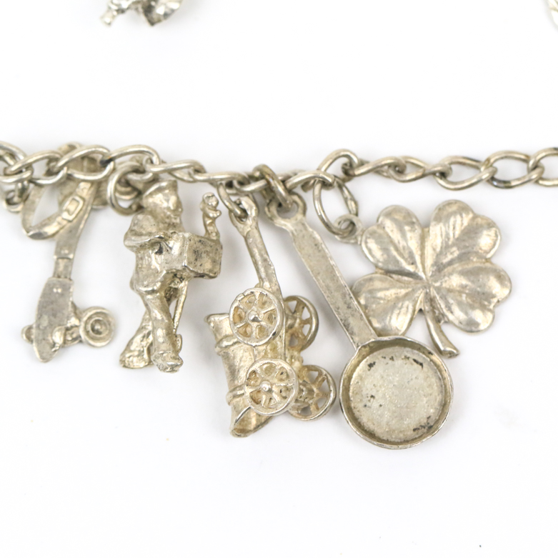 Collection of Sterling Silver Charm Bracelets