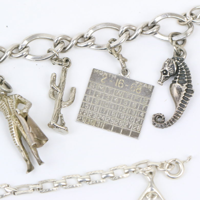 Collection of Sterling Silver Charm Bracelets