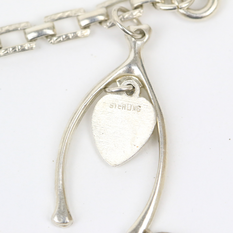 Collection of Sterling Silver Charm Bracelets