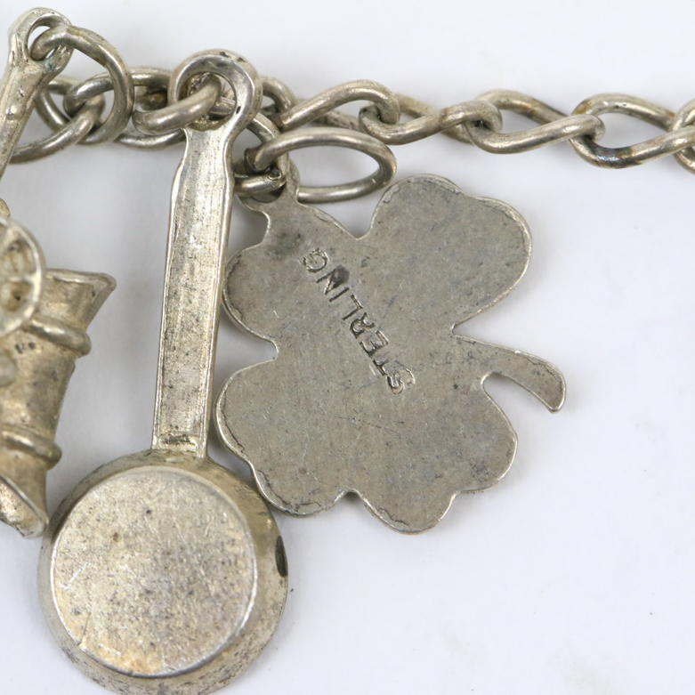 Collection of Sterling Silver Charm Bracelets