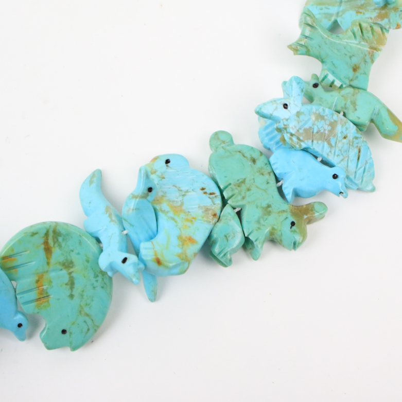 Pueblo Turquoise Fetish Necklace