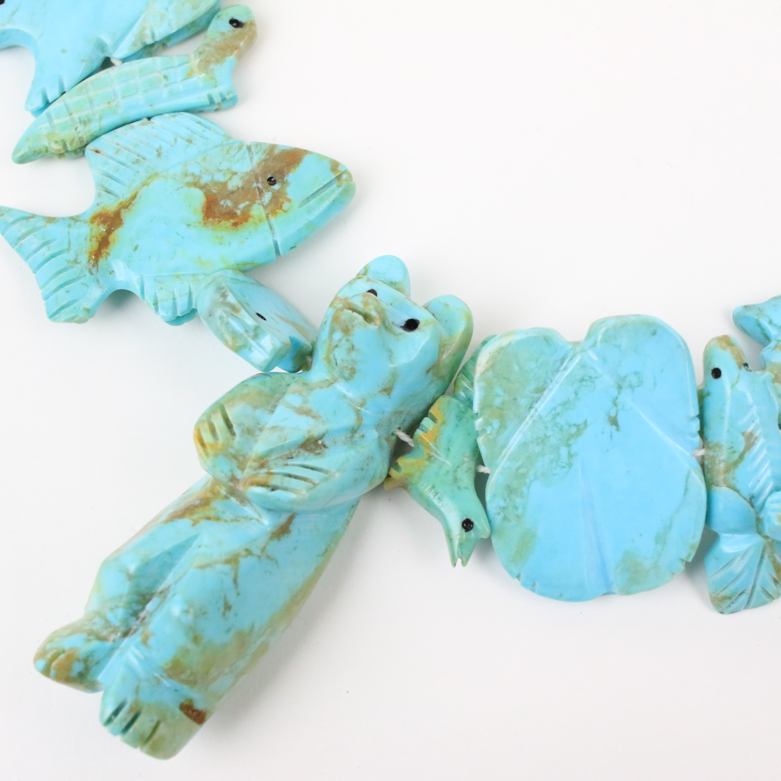 Pueblo Turquoise Fetish Necklace