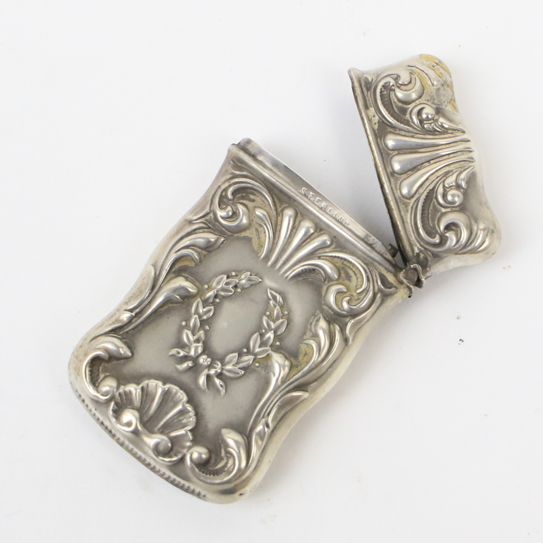 Vintage Engraved Sterling Silver Vesta