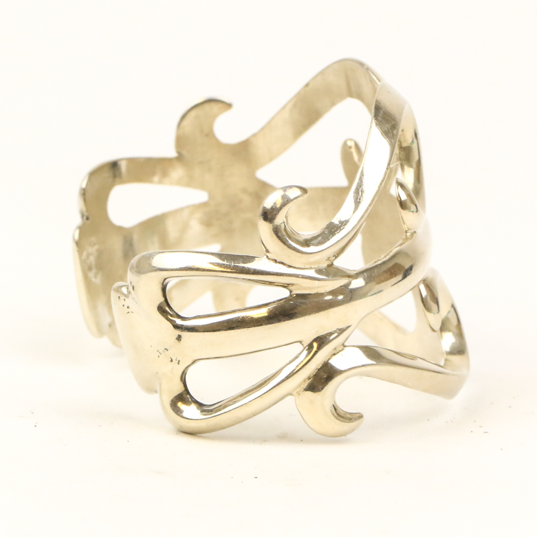 Silver-Tone Openwork Cuff