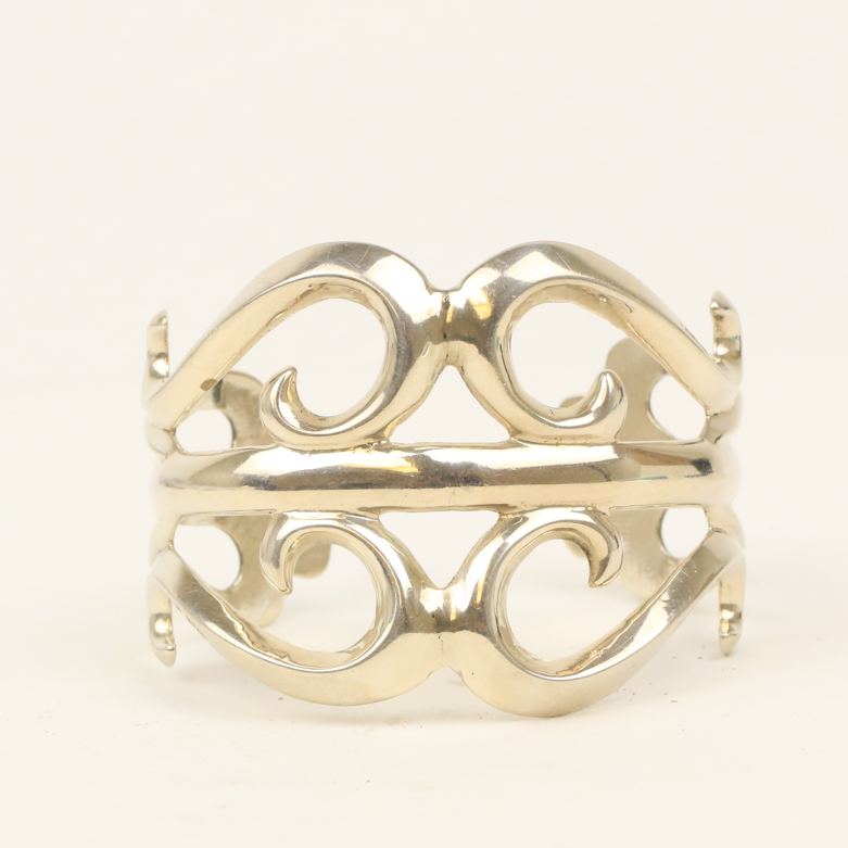 Silver-Tone Openwork Cuff