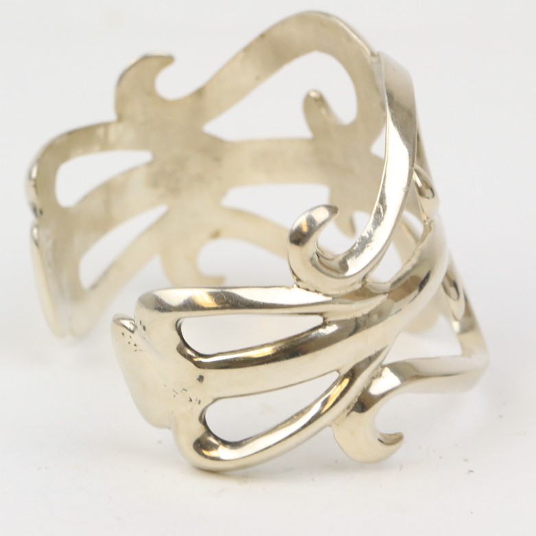 Silver-Tone Openwork Cuff
