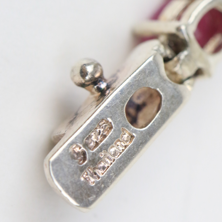 5.25 CTW Ruby and Sterling Silver Bracelet