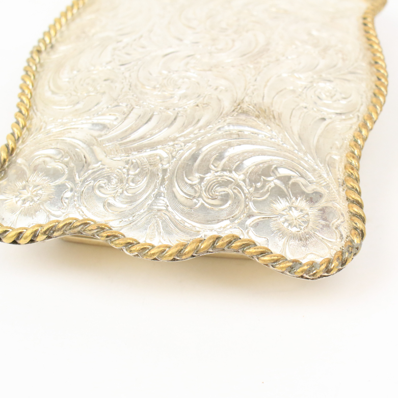 Sterling Silver Etched Belt Buckle