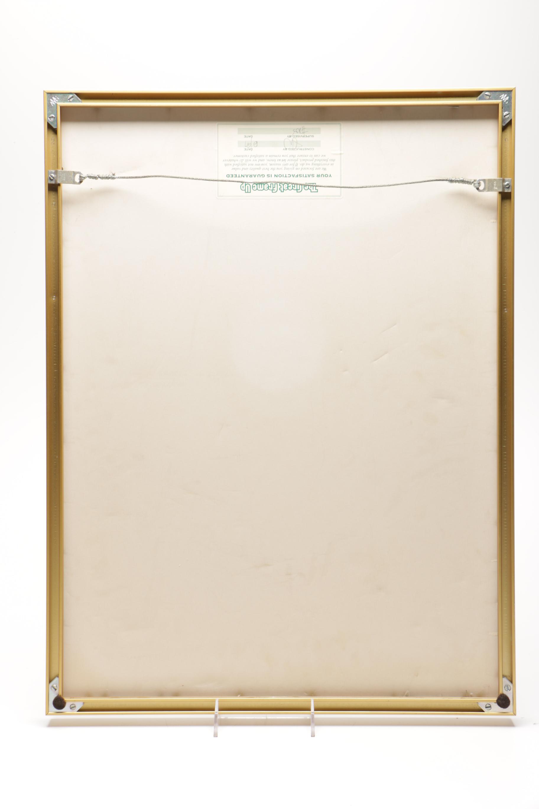 Offset Lithograph After Utamaro's "Women After the Bath" and Chinese Gouache Painting