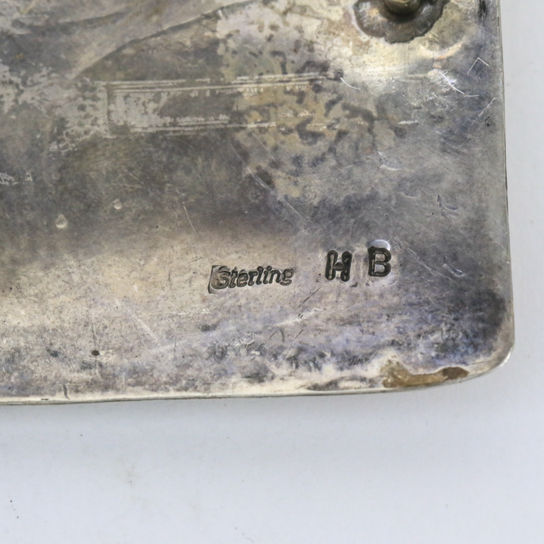 Native American Style Sterling Silver, Coral, and Turquoise Bear Belt Buckle