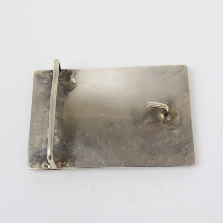 Sterling Silver and Banded Agate Belt Buckle