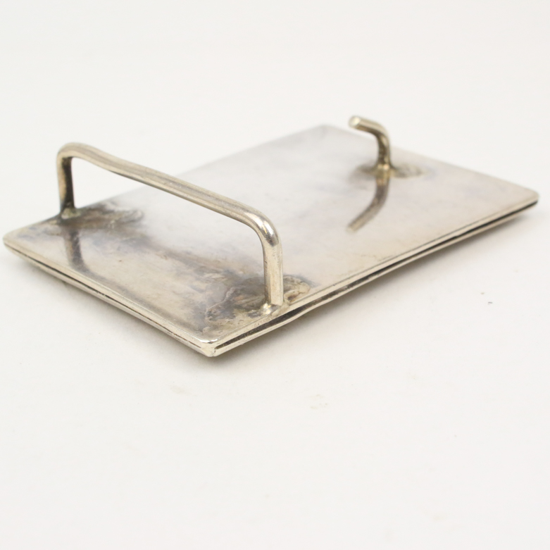 Sterling Silver and Banded Agate Belt Buckle