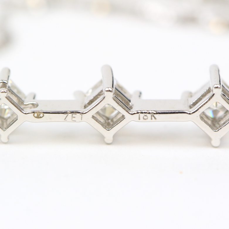 18K White Gold and Diamond Journey Pendant Necklace