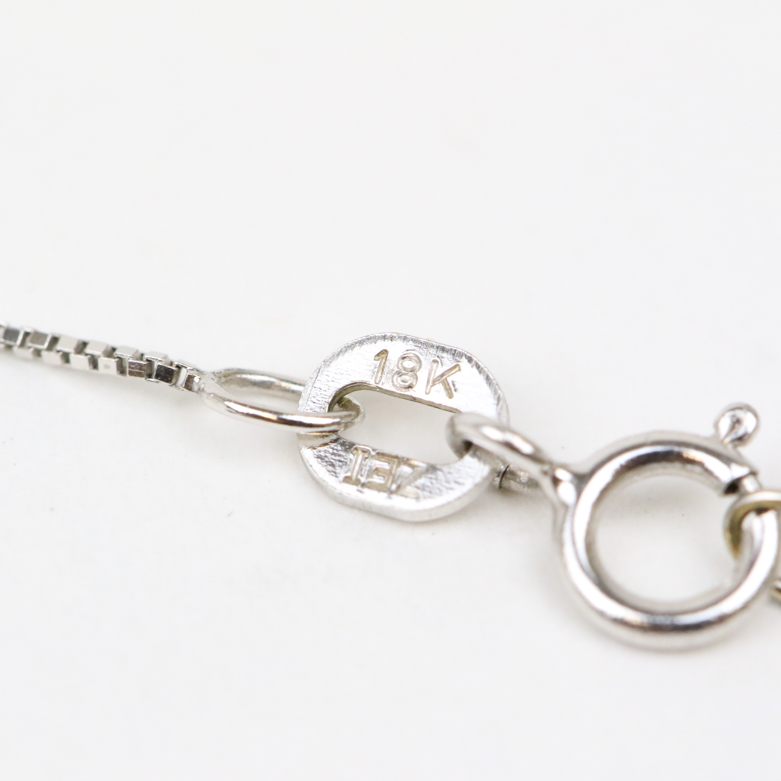 18K White Gold and Diamond Journey Pendant Necklace