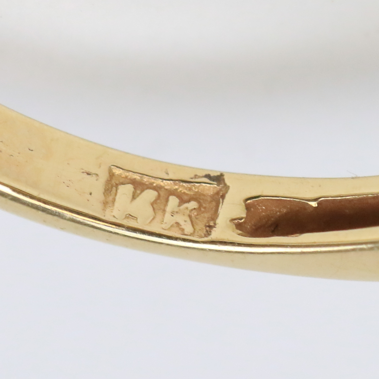 14K Yellow Gold and Opal Doublet Cathedral Ring