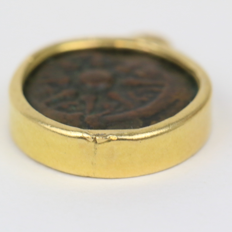 Vintage 14K Yellow Gold Replica Coin Pendant