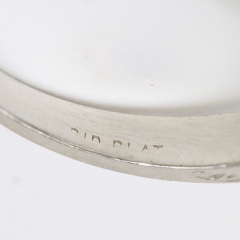 Platinum, Gray Pearl, and Diamond Cathedral Ring