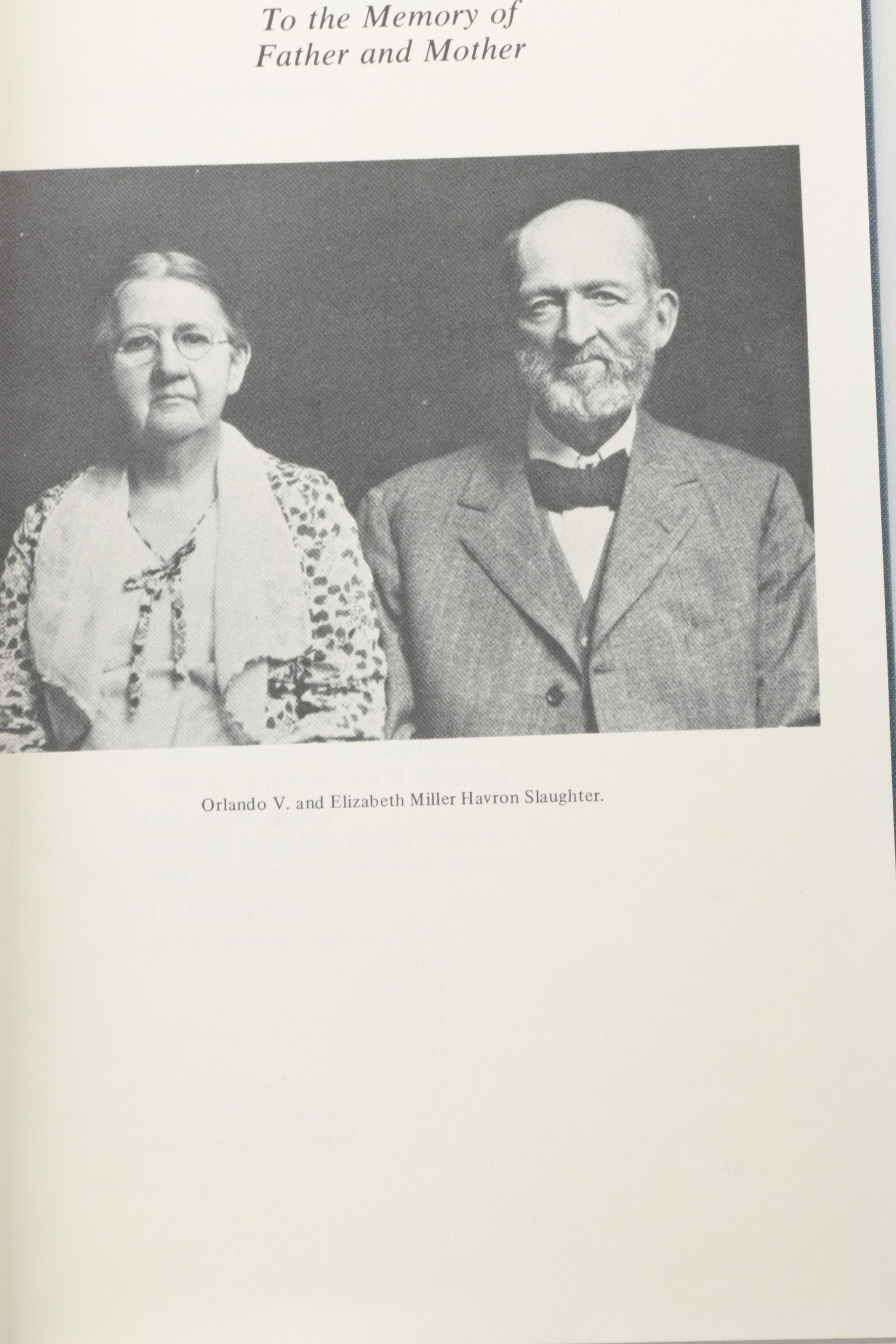 Signed "History of a Missouri Farm Family: The O.V. Slaughters 1700-1944" by Stephen S. Slaughter