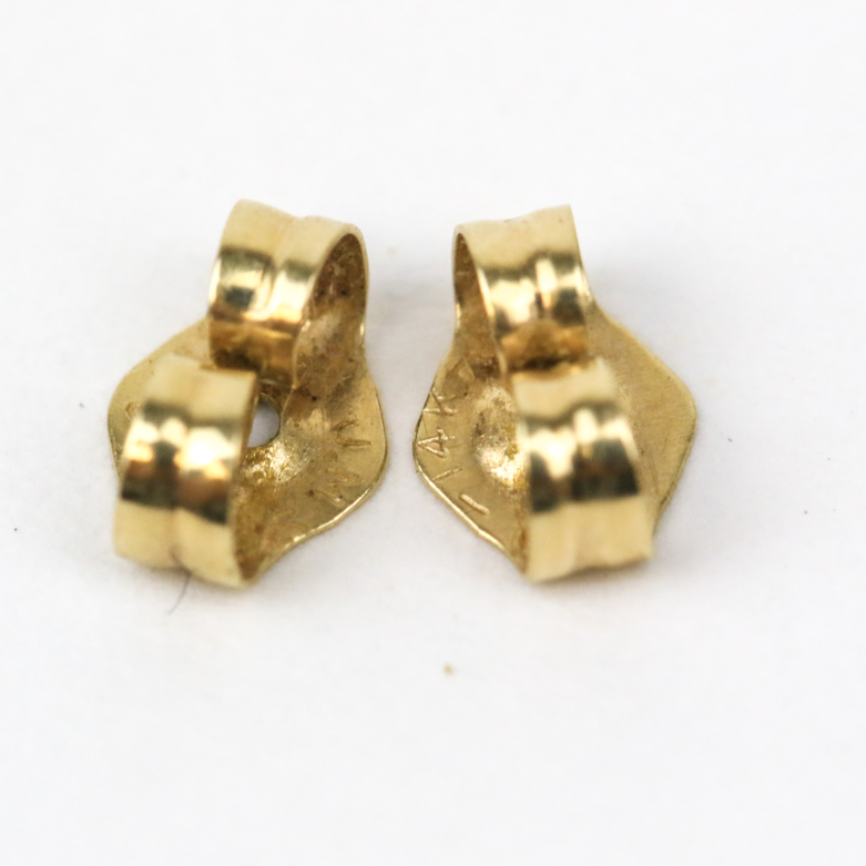 Vintage Opal Stud Earrings with 14K Yellow Gold Closures