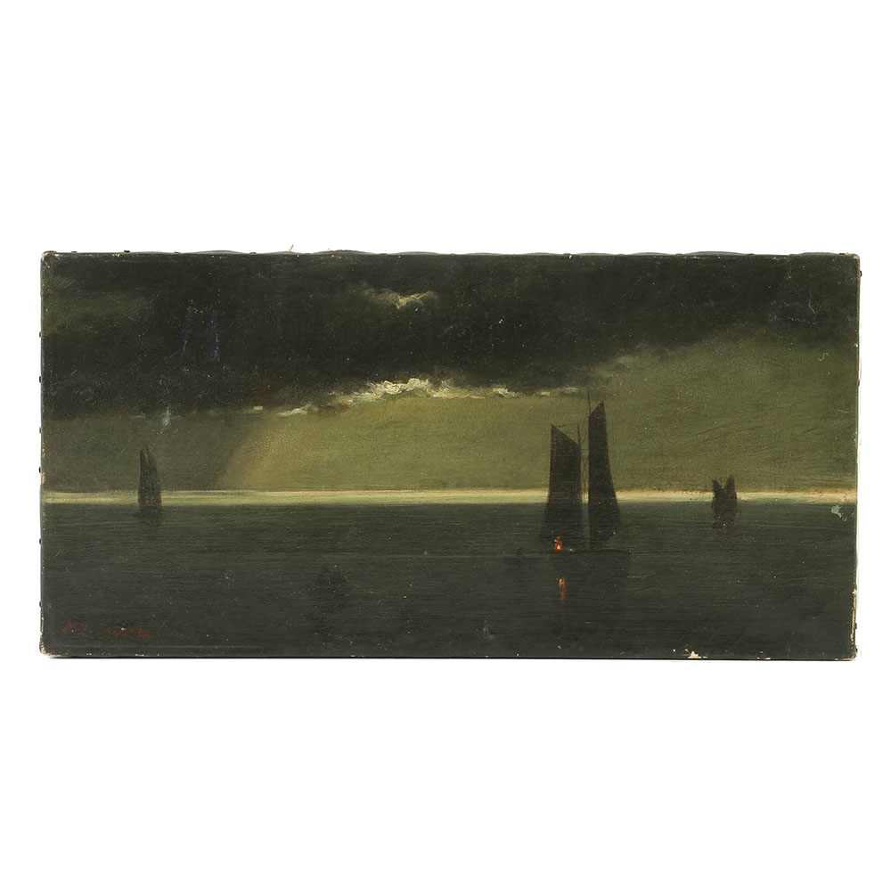 Copy Painting After Martin Johnson Heade Oil Painting on Canvas