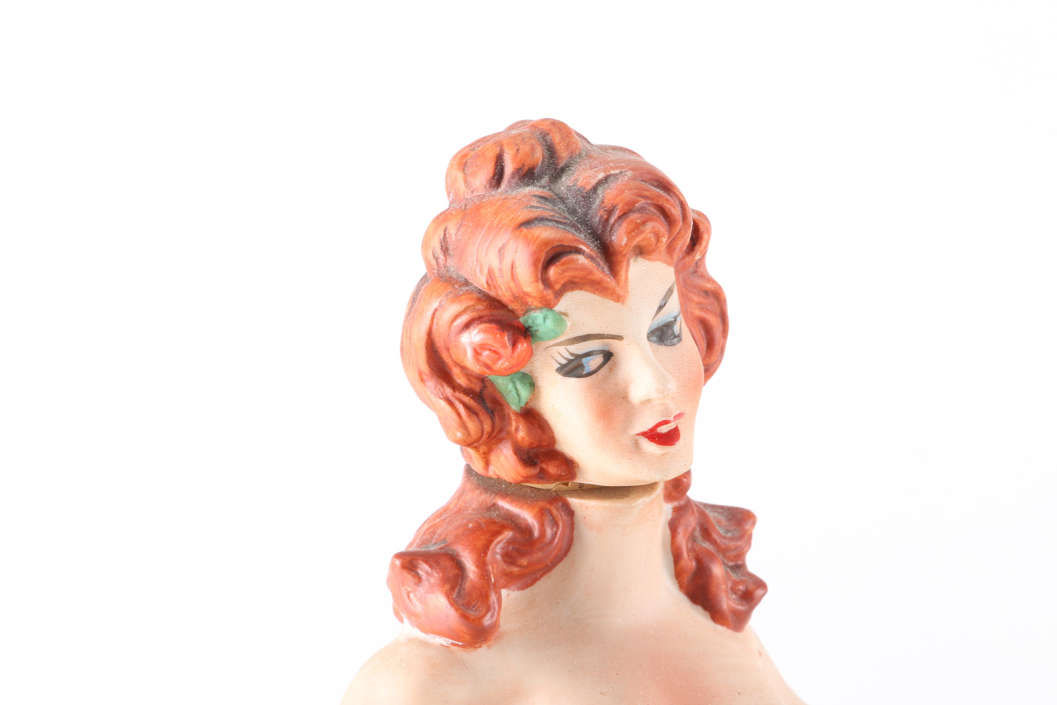 Two Vintage Lionstone Whisky Porcelain Figure Decanters