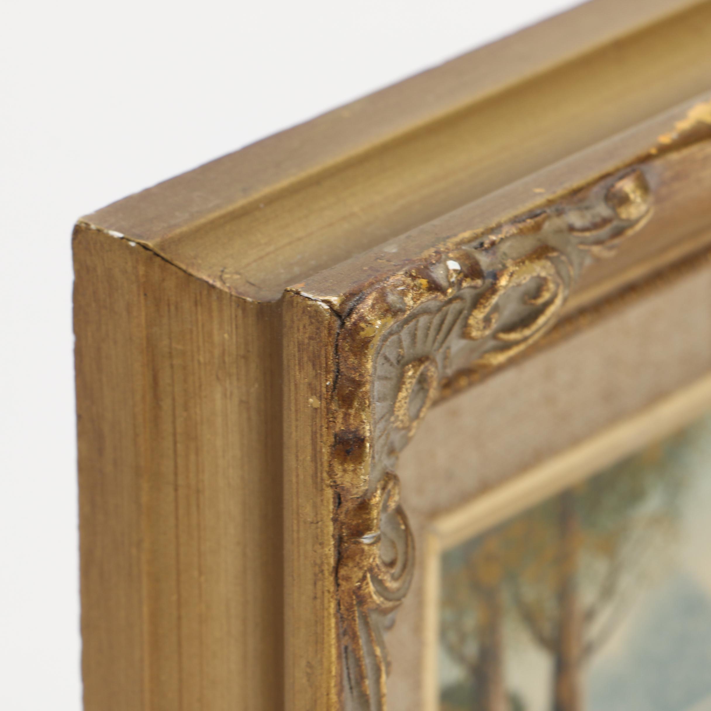 Framed Oil Paintings of a Mountainous and Wooded Landscapes